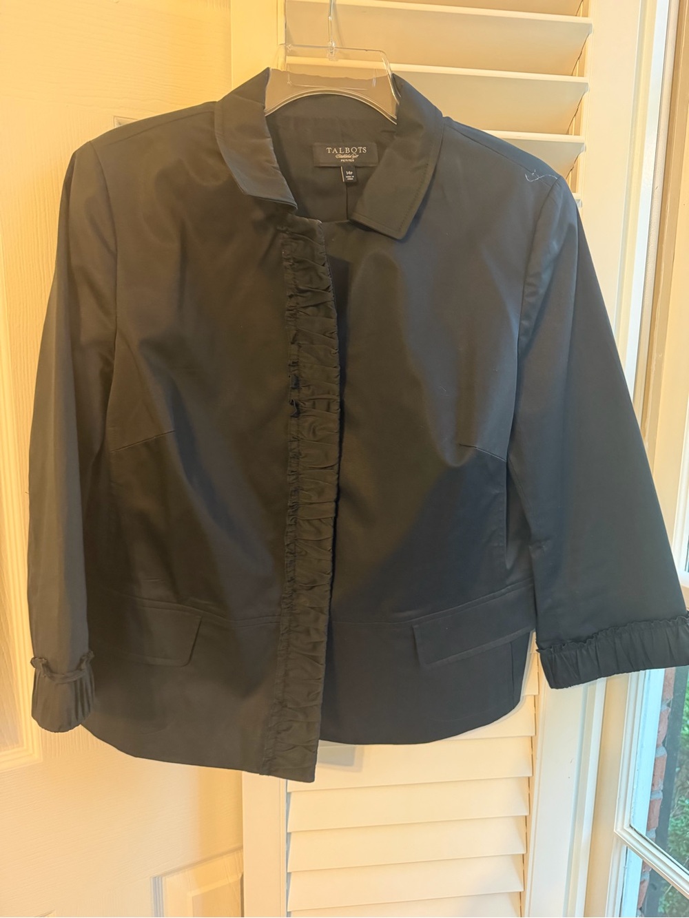 Talbots Black Ruffle-Trim Jacket and skirt